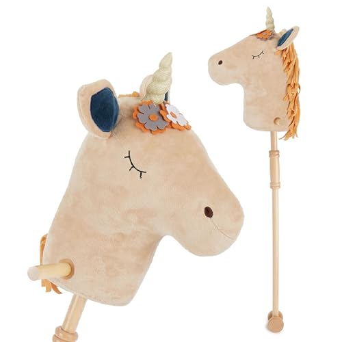 Bieco Steckenpferd Kinder Einhorn Magic | Hobby Horse | Rollen | Holz Stab...
