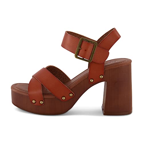 Dunes Women's Patsy Faux Wood Sandal +Comfort Foam & LiteSole Technology, Wide Widths Available2