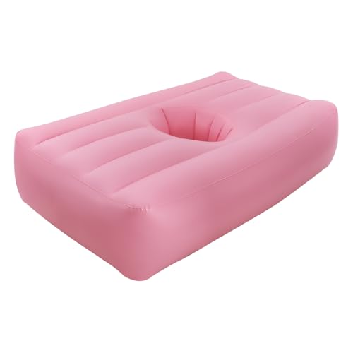 72x40x17in BBL Mattress Bed with Hole After Surgery for Sleeping Brazilian Butt Post Surgery Recovery Bed with Hole PVC Inflatable Bed Sofa Chair BBL Blow Up Mattress Waterproof, Pink