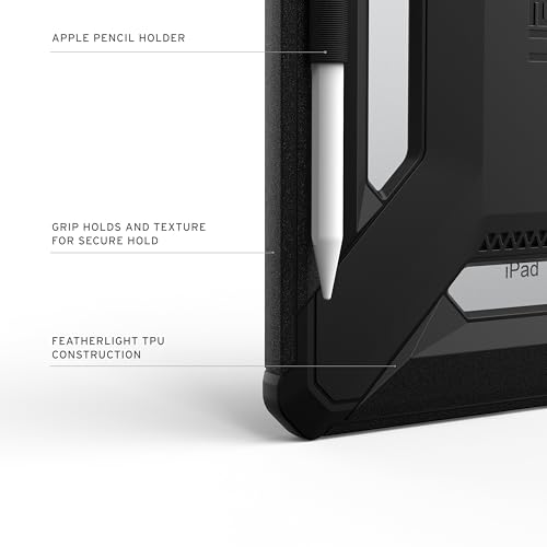 Image of URBAN ARMOR GEAR UAG Designed for iPad A16 Case Fits 11 inch 11th Gen 2025, 10.9 inch 10th Gen 2022 (A3354 A3355) Scout LT - Secure Grip Kids Family Friendly Military Grade Drop Protection Cover, Black