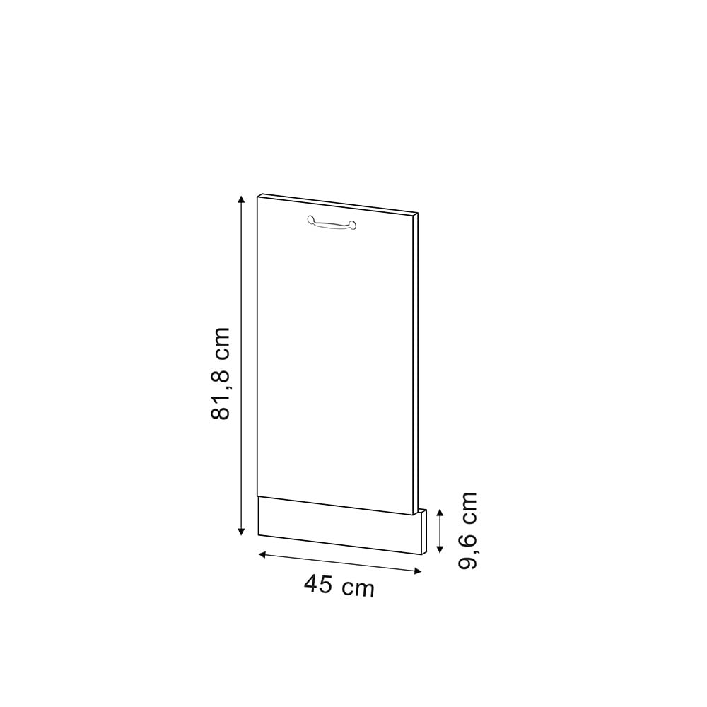 Vicco Geschirrspülblende R-Line, Blau-Grau, 45 cm ohne Arbeitsplatte, zur freien Kombination innerhalb modularer Küchensysteme
