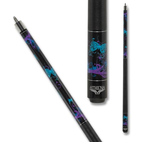 Taco de billar Athena con diseño mariposas azul y púrpura miniatura 2