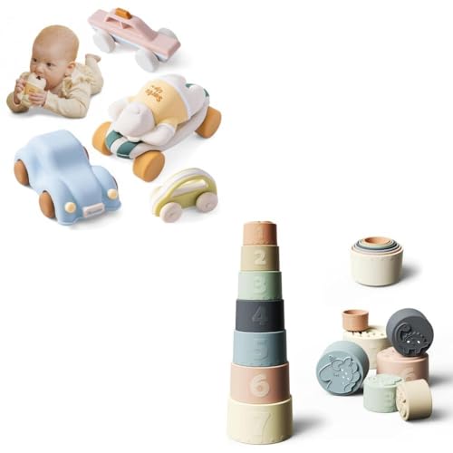 Jouets bébé en silicone Moonkie pour le bain et les voyages dès 6 mois