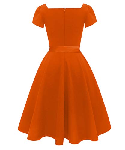 Girstunm Women's Classic Tea Dress Short Sleeve Swing Cocktail Party Dresses with Pockets2