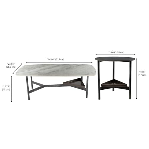 Image of Wakefit Center Table | 1 Yr Warranty | Coffee Table for Living Room Wooden, Tea Table for Living Room Wooden, Sofa Table, Free Installation from Brand, Modern Multi-Functional & Wobble-Free(Malbr)
