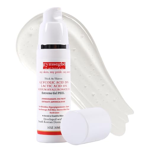 gymsegbë Thick as Thieves Glycolic + Lactic Peel 20%/10% AHA with 3% Hyaluronic — Professional Resurfacing Exfoliant for Texture, Pores & Dark Spots, Fragrance-Free, Sensitive-Skin Aligned (30ml)