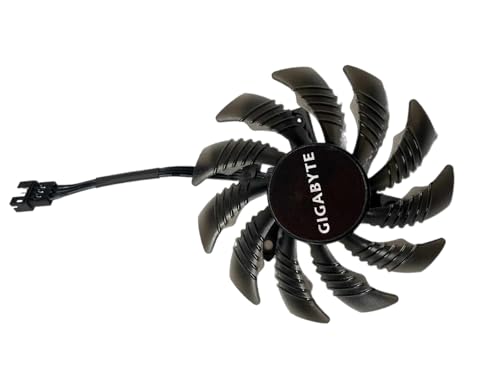 Gigabyte GTX 960 970 980 Ti Black GPU Fan (75mm) Replacement Fan for Gigabyte Graphics Cards, 4-Pin Graphics Card Cooler, VGA Card Replacement Fan T128010SU (PLD08010S12H) (Single Fan (4-Pin))