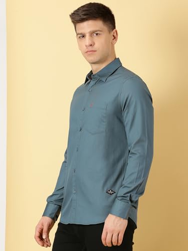 Image of Thomas Scott Men Classic Slim Fit Cotton Casual Full Sleeves Shirt