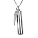 HooAMI Angel Wing Charm & Cylinder Memorial Urn Necklace Stainless Steel Cremation Jewelry