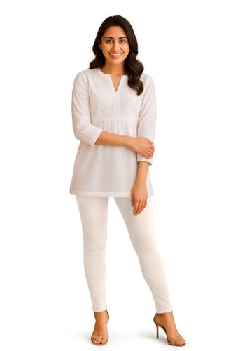 Image of Amazon Brand - Anarva Women's Super Cotton Combed Slim Fit Elastane Stretch Comfort Ankle Length Leggings with Ultrasoft Waistband
