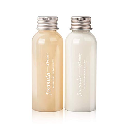 Formula of Beauty Travel Size Shampoo and Conditioner Set - Organic and Natural Ingredients I All Hair Types: Dry, Oily, Damaged, itchy l 24 hrs Fragrance Scent (Fall In White/ 1.69 fl oz / 50 ml)