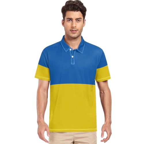 Polo drapeau de l'Ukraine homme tenue décontractée idéale pour vos week-ends