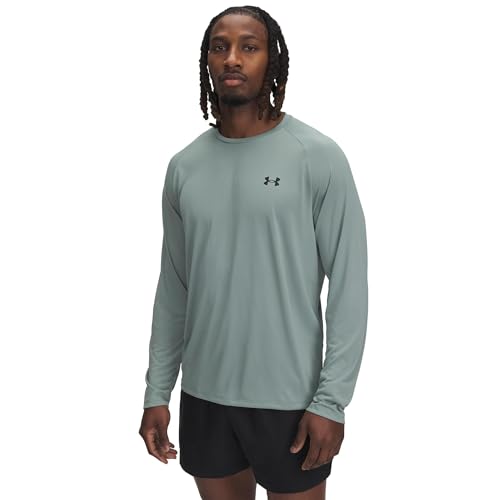 Under Armour Mens Tech 2.0 Long-Sleeve T-Shirt (348) Silica Green / / Black X-Large