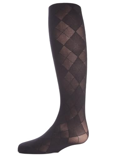 MeMoi Girls' Sheer Argyle Nylon Tights
