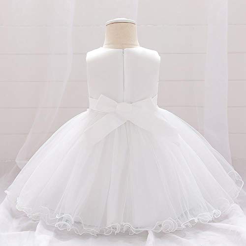 Dressy Daisy Baby Girls Wedding Flower Girl Dress Lace Pageant Gown Special Occasion Birthday Tulle Skirt Size 12-18 Months White 425 #TOP1