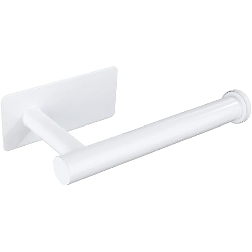 Gewtur White Toilet Roll Holder Wall Mount Bathroom Toilet Paper Holder Stainless Steel Tissue Holder for Bathroom Decor Accessories