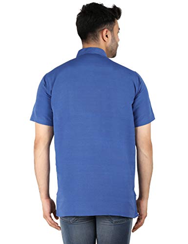 Image of LATEST CHIKAN Men's Cotton Regular Casual Strped Short Kurta Half Sleeves - (SK-LJ.DS.AS)