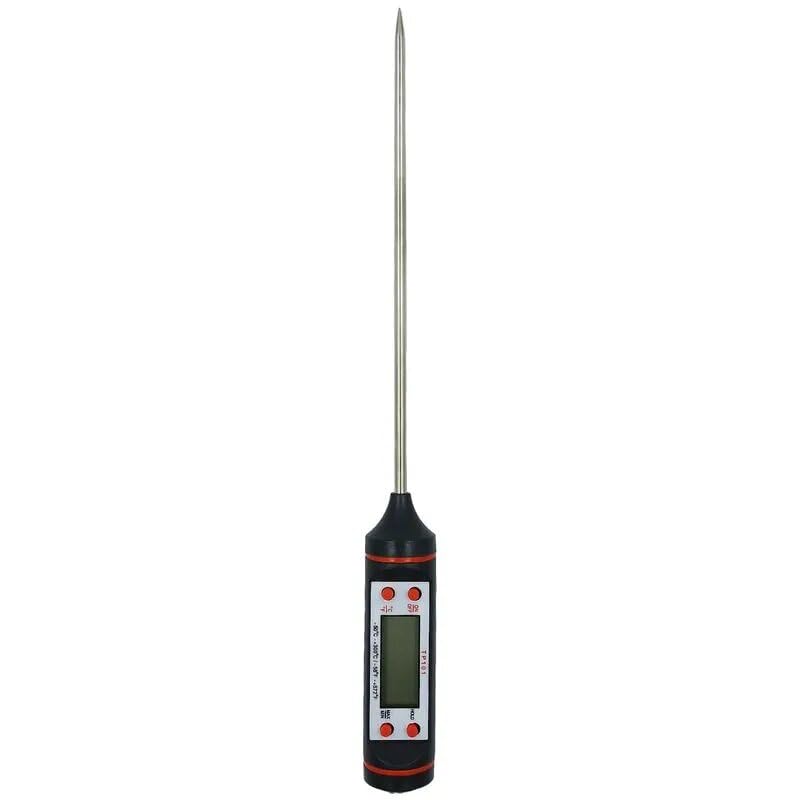 Termômetro Culinário Digital em Aço Premium Inox 25cm, Display LCD Leitura Instantânea