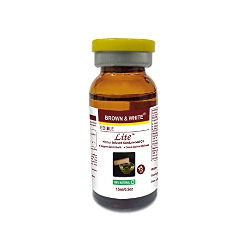 Brown & White Sandalwood Oil (Lite) with Olea Europaea extracts (100% Veg) - 15 ml