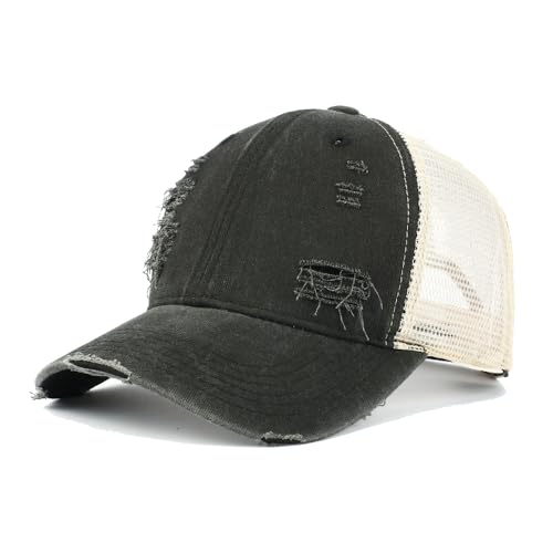 Image of Trucker Hat Distressed Baseball Cap Golf Cap Adjustable Sportswear Hat for Men Women Unisex