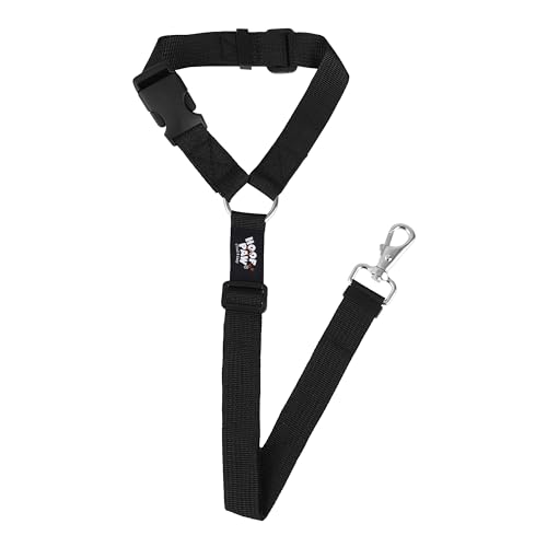 Hoof n Paw Cinturón de seguridad para reposacabezas de perro, longitud ajustable para perros grandes y pequeños, diseño universal para todos los reposacabezas de coche, correa de nailon resistente, 10