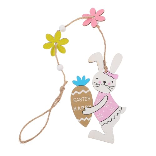 Ornement Lapin en Bois Pendentif de Pâques Idéal pour Offrir et Célébrations