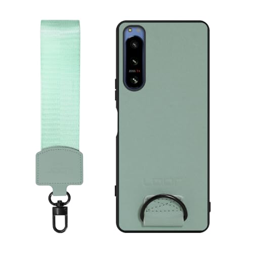 LOOF STRAP-SHELL �{�v ���U�[ �X�g���b�v�t�� �X�}�z�P�[�X for Xperia 5 IV �p �P�[�X �J�o�[ �X�}�z�V�����_�[ �X�g���b�v �X�g���b�v�z�[�� �V���v�� �����h�~ �ϏՌ� ���^ �y�� �n���h�X�g���b�v [�V���[�g/�z�[���[