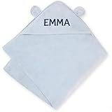 Personalisiertes Baby-Badetuch, Baby-Stickdecke, Baumwollhandtuch, Stickerei-Geschenk (blau)