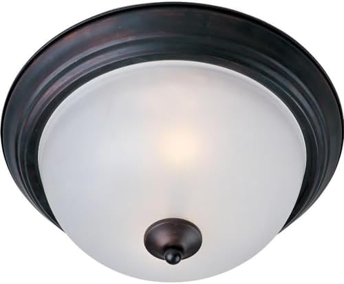 Maxim Lighting 5840FTOI Essentials-1 Light Flush Mount in Early American style-12 Inches Wide by 4 inches high, Finish Color: Oil Rubbed Bronze, Glass Color: Frosted