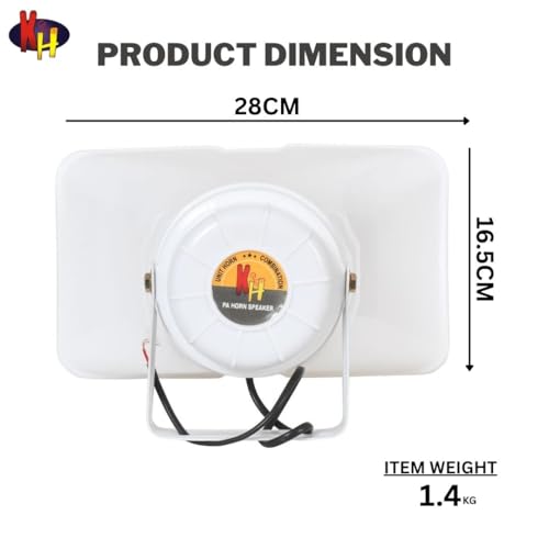 Image of kh PA Horn Speaker for Indoor Outdoor Portable PA with 8 Ohms Impedance & 40 Watts Peak Power