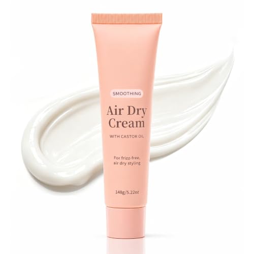 Air Dry Cream for Hair, Air Dry Hair Cream with Castor Oil for Hydrating Smoothing Defining, Leave in Conditioner Curl Cream for Frizz Control Styling Straight Wavy Curly Hair Types, Vegan, 5.22 Fl Oz