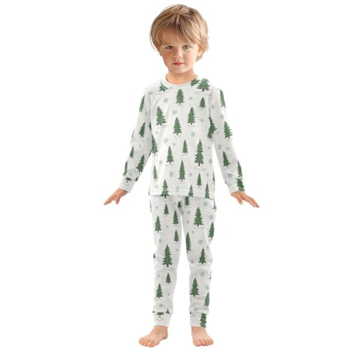 Pajama Sets Long Sleeve Winter Trees Snow Pattern Soft Comfy Sleepwear 2 Piece PJS 3-8T2