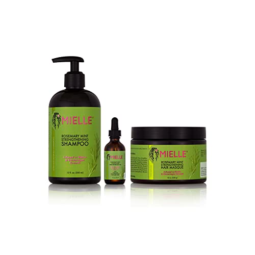 Mielle organics mielle/rosmarino menta rinforzante/shampoo/maschera per capelli/olio rinforzante per cuoio capelluto e capelli