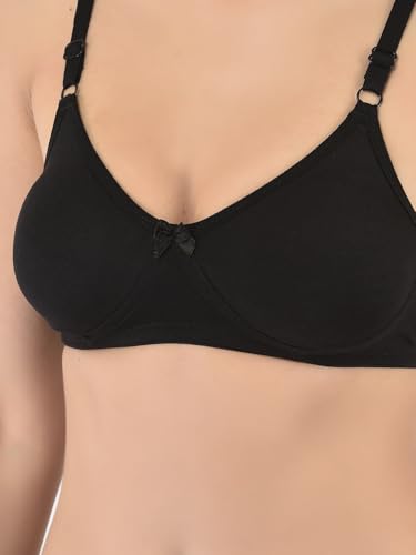 Image of Softline Women's Cotton Rich Wire-Free Non-Padded Round-Neck Bra Combo | Seamless & Breathable Fabric for All-Day Comfort | Smooth Fit & Everyday Support (Pack of 2)