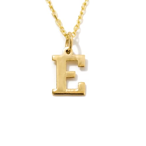 GELIN 14K Solid Gold Initial Necklace for Women | 14k Yellow Gold Custom Letter Pendant | Simple 14k Gold Alphabet Necklace, 18