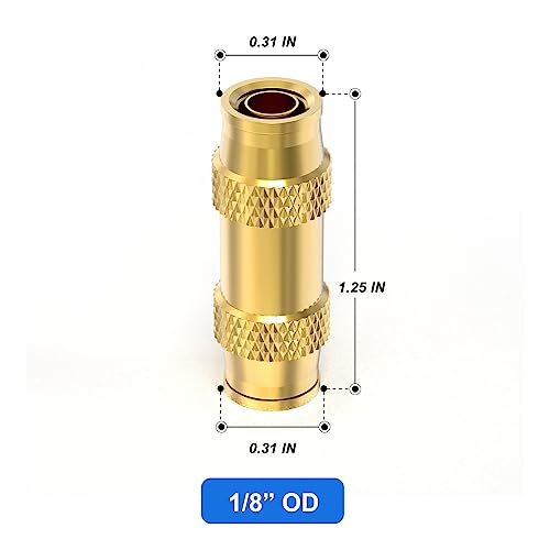 Image of TAILONZ PNEUMATIC 6PCS 1 /8 inch Straight Out Pipe Air Fittings, Straight Brass Push Type Air Brake Pipe Fittings for Cars, Trucks, Air Brake Systems, Etc.