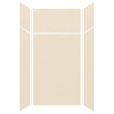 Transolid EWKX483696-38 Expressions 6-Panel Shower Wall Kit with Extension, 36-in L x 48-in W x 96-in H, Bisque