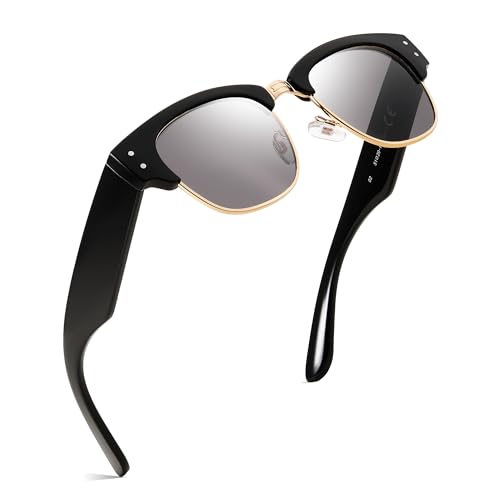 FEISEDY Semi-Rimless Sunglasses for Men Women Classic Sun Glasses Retro Metal Frame Shades UV400 Protection B0185