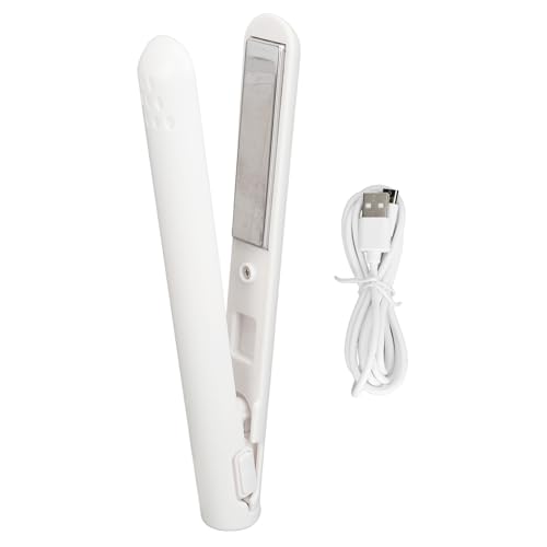 Plancha para el cabello, plancha alisadora portátil con calentamiento uniforme y temperatura constante para flequillo (blanca) miniatura 6