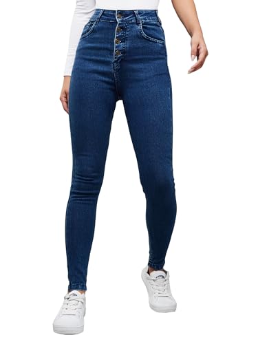 Image of Dolce Crudo Women's Skinny Fit High Rise Cropped Length Stretchable Denim Jeans