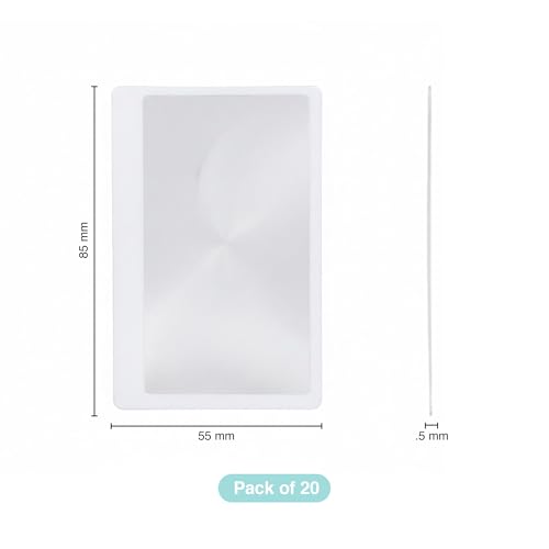 Image of oddpod 20 Pcs Credit Card Size Fresnel Lens & Flexible Plastic 3X Magnifying Sheet - Pack of 20