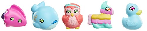 Squish-Dee-Lish 5 Pack Slow-Rise Squishies, Series 3 - Pink Sea Shell, Blue Whale, Owl, PiÃ±ata, Blue Duck Bendable-Toy-Figures