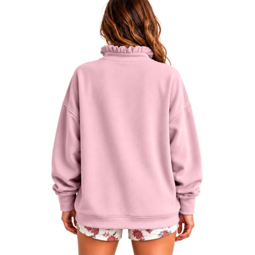 Mock Neck Sweatshirt Women Henley Pullover Button Sweatshirt Sweta Shirts - image 9