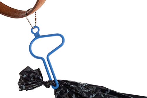Image of The dooloop Hands Free Dog Poop Holder - Carry Pet Waste Bag with Attachable Leash Accessory for Dog Walking. Now made with Recycled /Recyclable Plastic. Maine, USA (Blue)