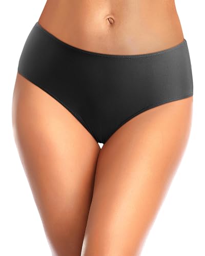 Image of Tempt Me Women Bikini Bottoms Mid Waist Bathing Suit Swimsuit Ruched Swim Bottom
