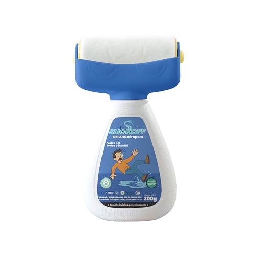 SLICKOFF Gel Antidérapant Sol 300g – Traitement Antiglisse Invisible pour Carrelage, Pierre, Marbre, Céramique & Béton Brut – Sécurise Sols Mouillés...