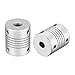 Tool parts 8mm To 6.35mm Aluminum Alloy Shaft Coupling Flexible Coupler L30xD25 Silver 2Pcs
