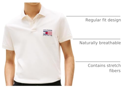 Image of Tommy Hilfiger Men's Short Sleeve Polo Shirts in Regular Fit With Stretch and Organic Pique Cotton