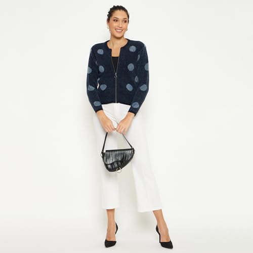 Image of Duke Stardust Women Full Sleeve Zipper Cardigan (SDS1005R D.Navy L)