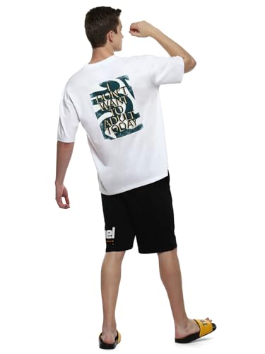 Image of hummel Steeze Men's Oversize Fit, Drop Shoulder Crew Neck Graphic Print Casual T-Shirt